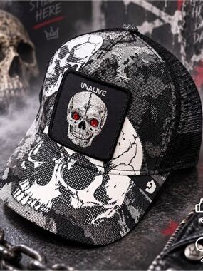 Goorin Bros. “BONE HEAD UNALIVE” Trucker Hat. Mesh SnapBack NWT.